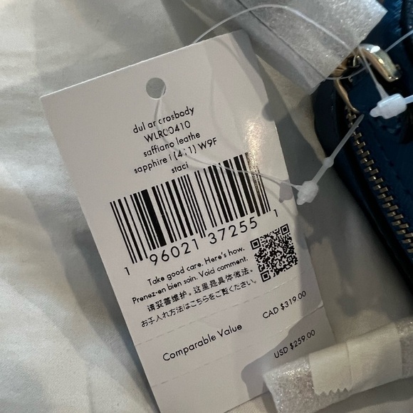 Kate Spade New York STACI DUAL ZIP Around Crossbody Purse in Sapphire - Picture 6 of 8